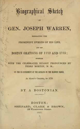 Biographical sketch of Gen. Joseph Warren