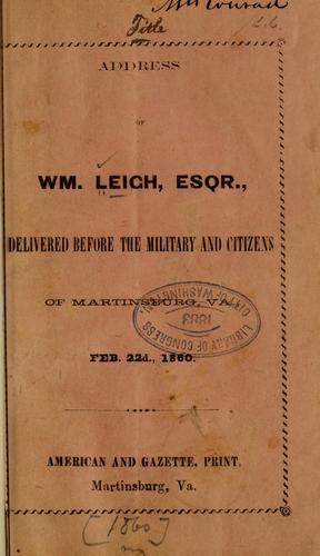Address of Wm. Leigh, esqr.