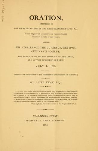 Reprint of an oration delivered at the request of the Society of the Cincinnati in New Jersey