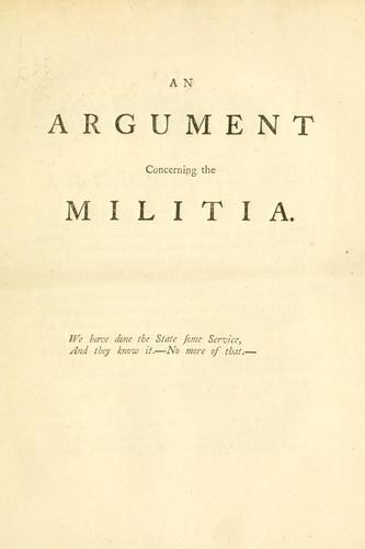 An argument concerning the militia.
