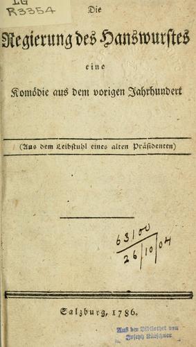 Die Regierung des Hanswurstes