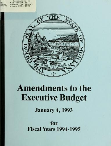 Amendments to the executive budget for fiscal years 1994-1995.
