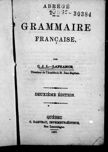 Abrégé de la grammaire française