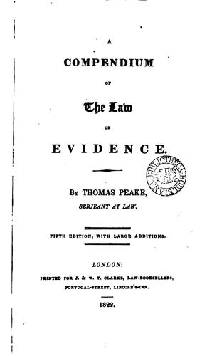 A Compendium of the Law of Evidence