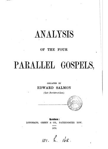 Analysis of the four parallel Gospels