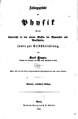 Anfangsgründe der Physik für den Unterricht in den oberen Klassen der ...