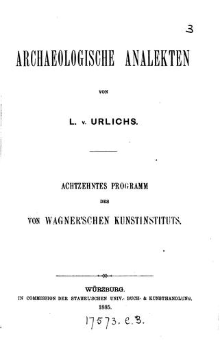 Archaeologische Analekten