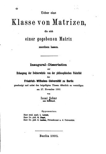 Über eine Klasse von Matrizen, die sich einer gegebenen Matrix zuordnen lassen