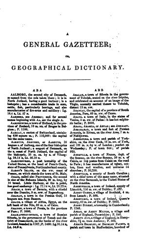 A universal gazetteer; or, Geographical dictionary of the world