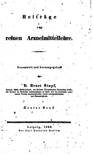 Beiträge zur reinen Arzneimittellehre