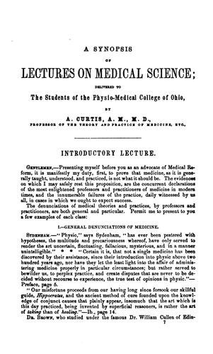 A Synopsis of lectures on medical science: Embracing the Principles of Medicine, Or Physiology ...