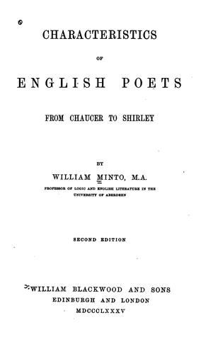 Characteristics of English Poets, from Chaucer to Shirley