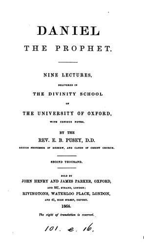 Daniel the prophet, 9 lectures, with notes