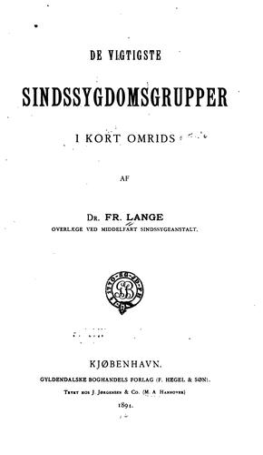 De Vigtigste sindssygdomsgrupper i kort omrids