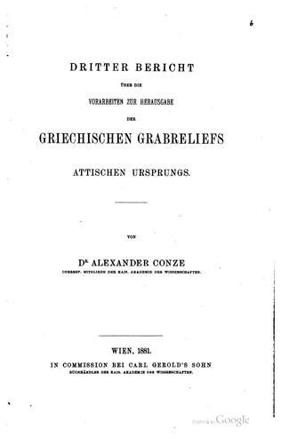 Dritter Bericht über die Vorarbeiten zur Herausgabe der griechischen ...