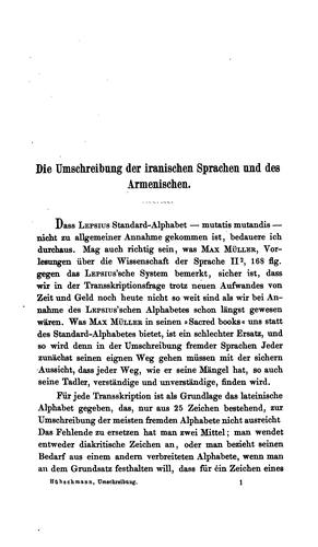Die Umschreibung der iranischen Sprachen und des Armenischen