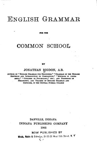English Grammar for the Common School
