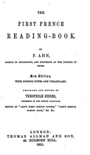 The first French reading-book, by F. Ahn