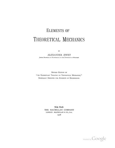 Elements of Theoretical Mechanics