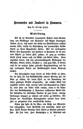 Hexenwesen und Zauberei in Pommern