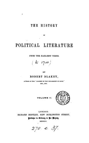 The history of political literature