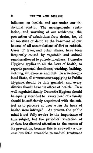 Health, disease and longevity, considered in relation to diet, regimen, and the general ...