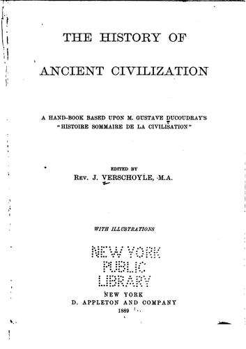 The History of Ancient Civilization: A Handbook