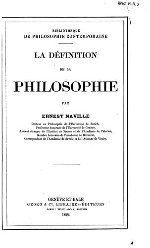 La definition de la philosophie