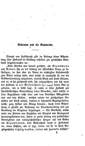 Isokrates und Athen: Beitrag zur Geschichte der Einheits- und Freiheits ...