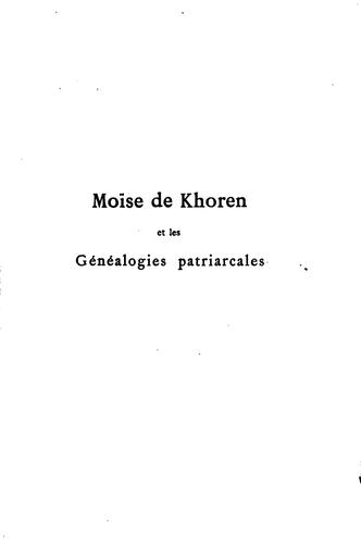 Moïse de Khoren et les généalogies patriarcales