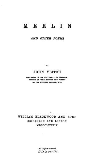 Merlin and Other Poems