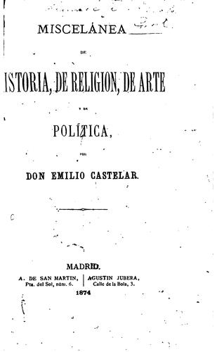 Miscelànea de historia, de Religion, de arte y de política