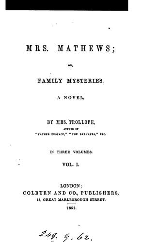 Mrs. Mathews; or, Family mysteries