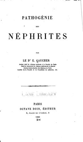 Pathogénie des néphrites