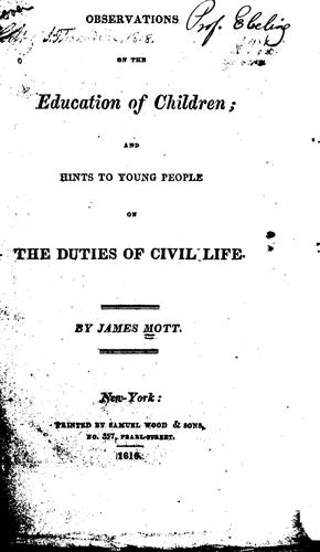 Observations on the Education of Children: And Hints to Young People on the Duties of Civil Life