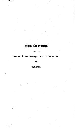 Bulletins de la Société historique et littéraire de Tournai
