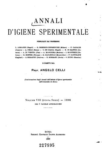 Annali d'igiene sperimentale