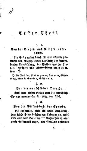 Synglosse: Oder Grundsätze der Sprachforschung