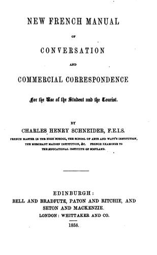 New French manual of conversation and commercial correspondence