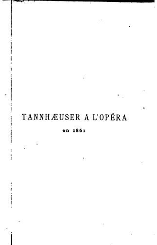 Tannhæuser à l'opéra en 1861