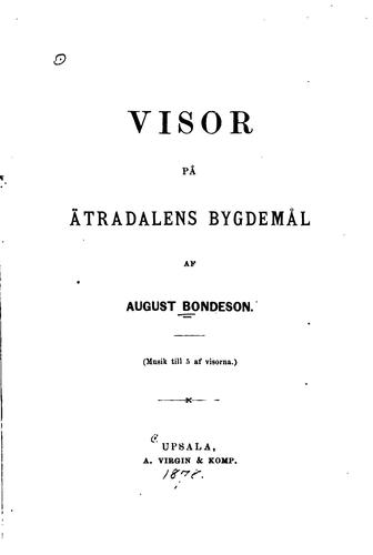 Visor på ätradalens bygdemål: musik till 5 af visorna.