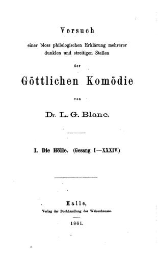 Versuch einer bloss philologischen Erklärung mehrerer dunklen und streitigen ...