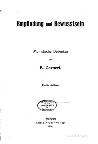 Empfindung und Bewusstsein: Monistische Bedenken
