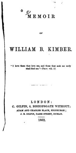 Memoir of William B. Kimber