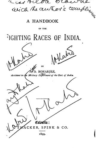 A Handbook of the Fighting Races of India