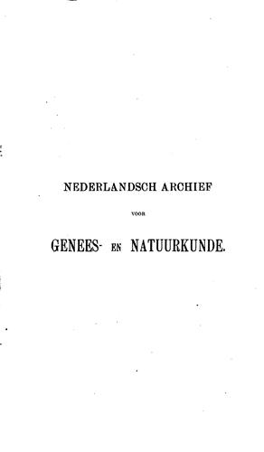 Nederlandsch archief voor genees- en natuurkunde