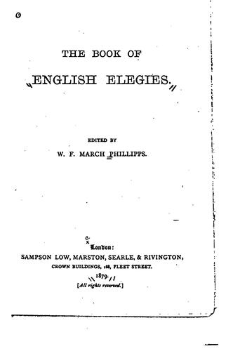 The Book of English Elegies