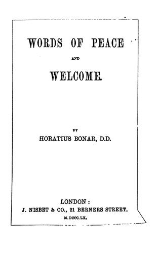 Words of peace and welcome