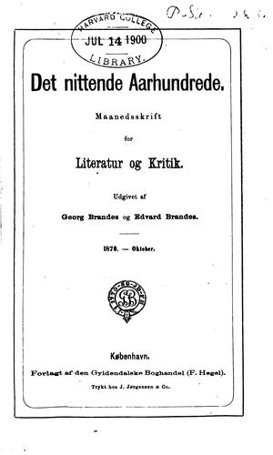 Nittende aarhundrede: Maanedsskrift for literatur og kritik