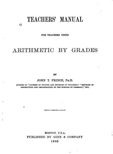 Teachers' Manual for Teachers Using Arithmetic by Grades